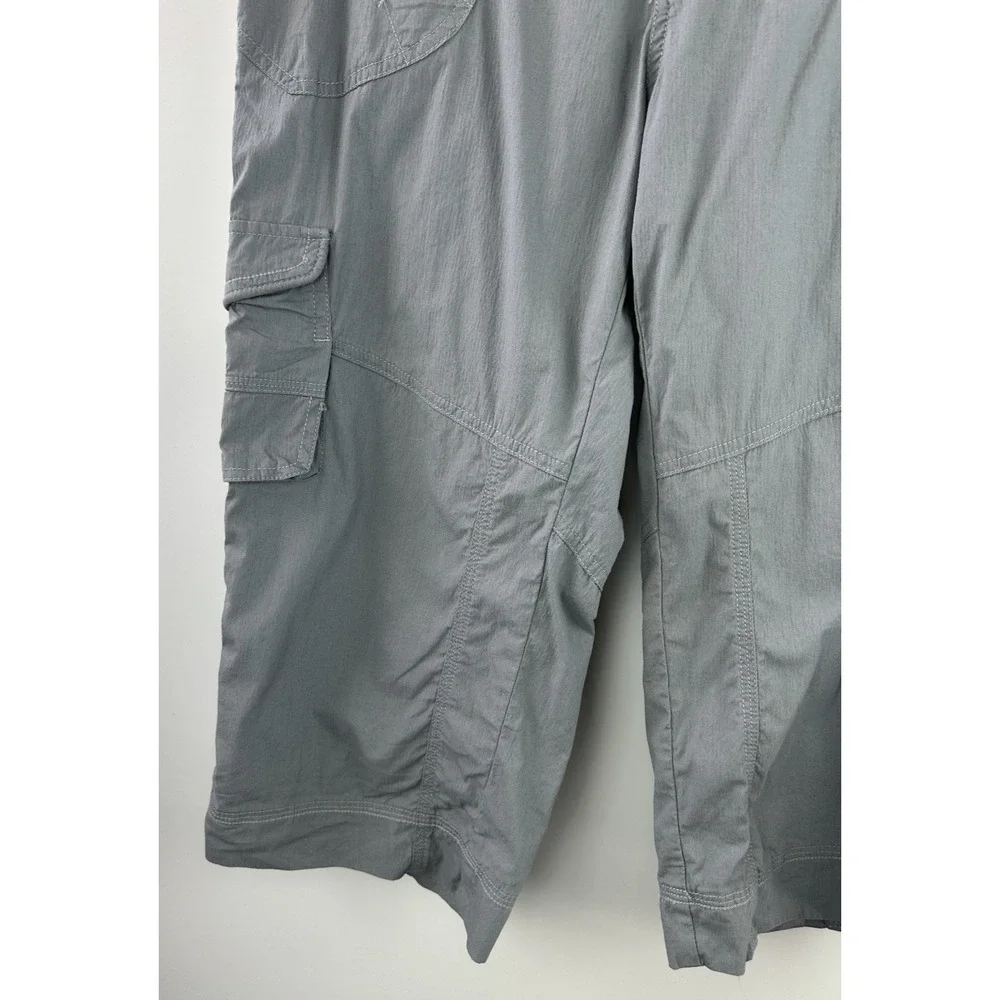 Kuhl Kontra Short Gray Cargo Convertible Roll Tab Adjustable Crop Womens Size 10 - Picture 4 of 13